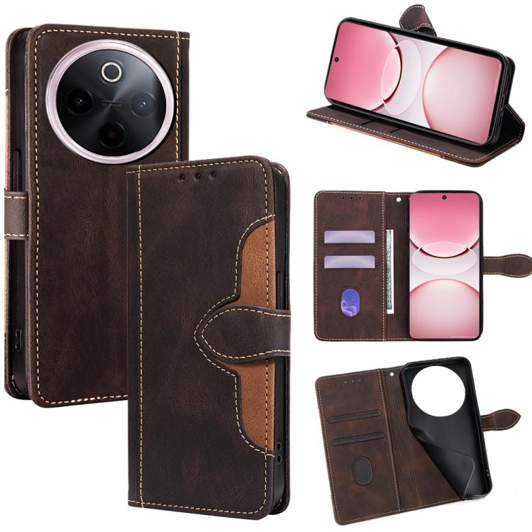 Custodia per telefono in pelle con fibbia magnetica Skin Feel, For vivo V50 5G, For vivo X200 Pro 5G, For vivo Y300 Pro 5G, For vivo S19 Pro 5G, For vivo S19 5G, For vivo Y28 4G