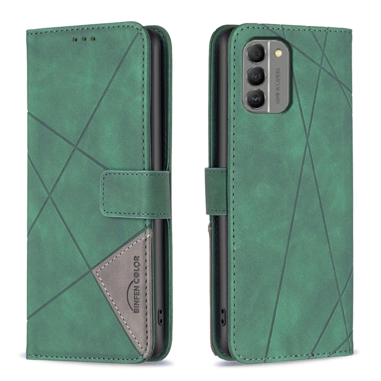 Custodia per telefono in pelle con struttura a rombo con fibbia magnetica, For Nokia G310, For Nokia G42, For Nokia C110, For Nokia C02