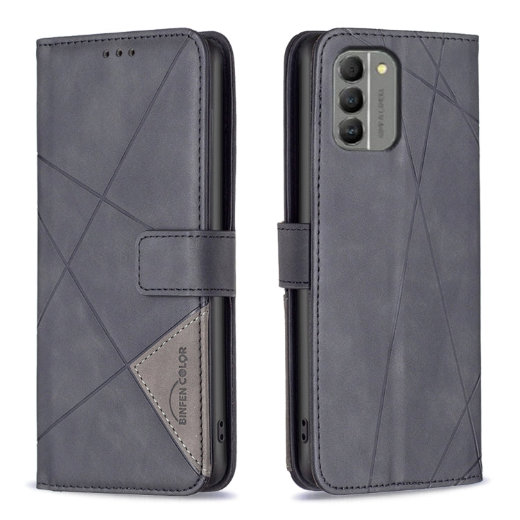 Custodia per telefono in pelle con struttura a rombo con fibbia magnetica, For Nokia G310, For Nokia G42, For Nokia C110, For Nokia C02