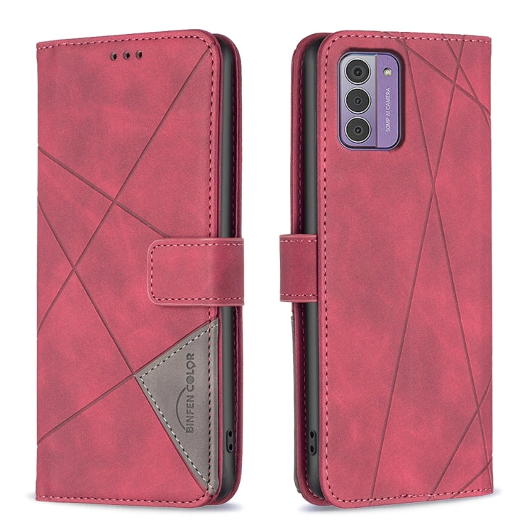 Custodia per telefono in pelle con struttura a rombo con fibbia magnetica, For Nokia G310, For Nokia G42, For Nokia C110, For Nokia C02