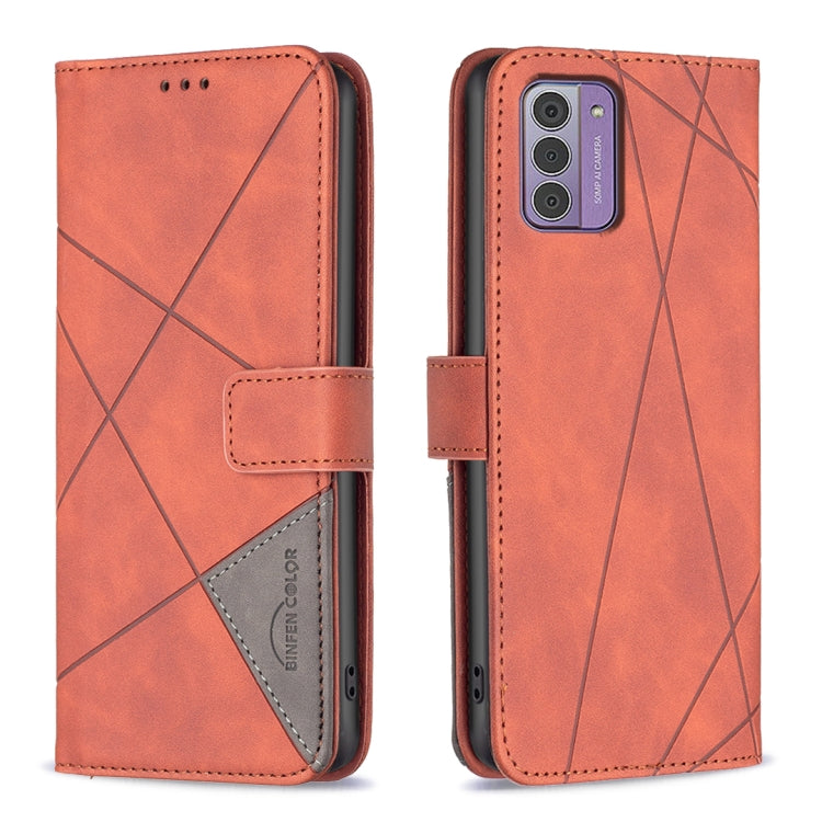 Custodia per telefono in pelle con struttura a rombo con fibbia magnetica, For Nokia G310, For Nokia G42, For Nokia C110, For Nokia C02