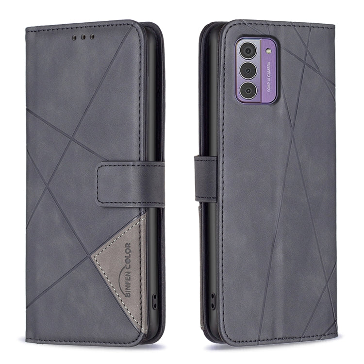 Custodia per telefono in pelle con struttura a rombo con fibbia magnetica, For Nokia G310, For Nokia G42, For Nokia C110, For Nokia C02