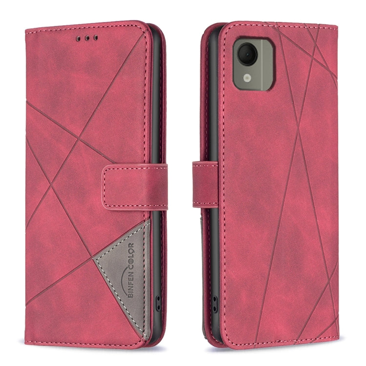 Custodia per telefono in pelle con struttura a rombo con fibbia magnetica, For Nokia G310, For Nokia G42, For Nokia C110, For Nokia C02