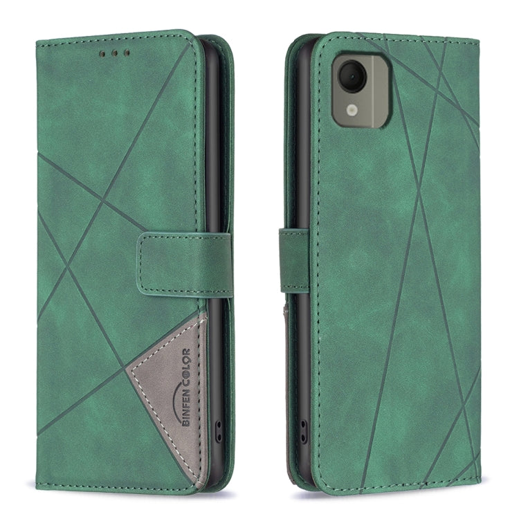 Custodia per telefono in pelle con struttura a rombo con fibbia magnetica, For Nokia G310, For Nokia G42, For Nokia C110, For Nokia C02