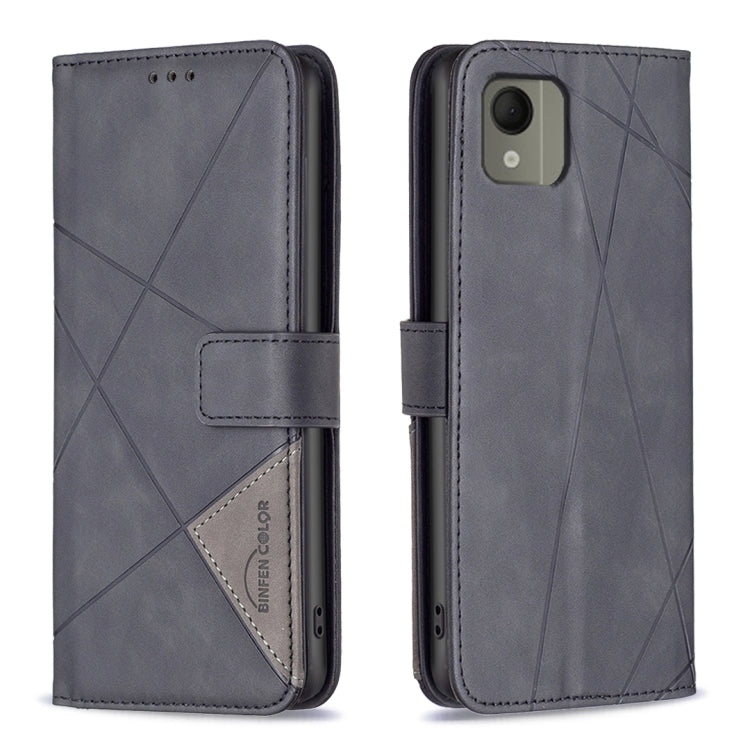 Custodia per telefono in pelle con struttura a rombo con fibbia magnetica, For Nokia G310, For Nokia G42, For Nokia C110, For Nokia C02