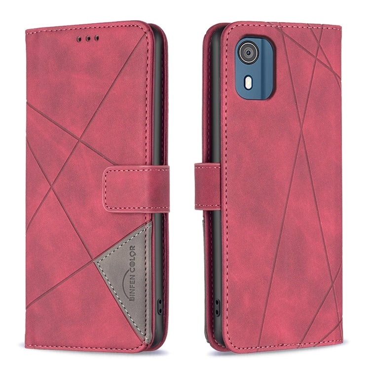 Custodia per telefono in pelle con struttura a rombo con fibbia magnetica, For Nokia G310, For Nokia G42, For Nokia C110, For Nokia C02