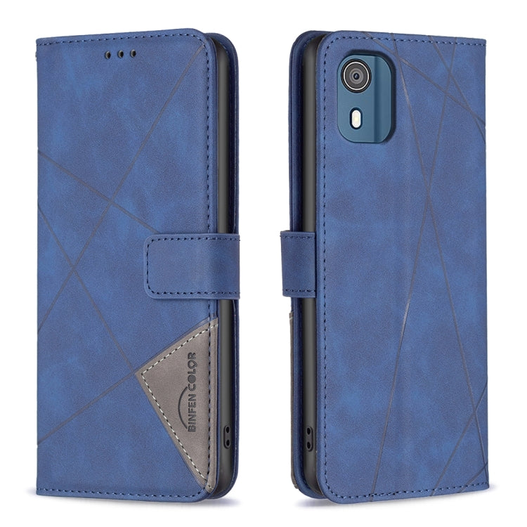Custodia per telefono in pelle con struttura a rombo con fibbia magnetica, For Nokia G310, For Nokia G42, For Nokia C110, For Nokia C02