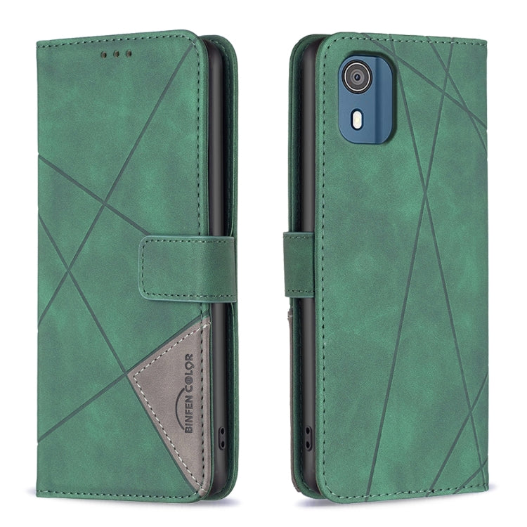 Custodia per telefono in pelle con struttura a rombo con fibbia magnetica, For Nokia G310, For Nokia G42, For Nokia C110, For Nokia C02