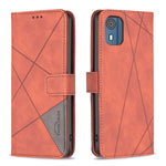 Custodia per telefono in pelle con struttura a rombo con fibbia magnetica, For Nokia G310, For Nokia G42, For Nokia C110, For Nokia C02