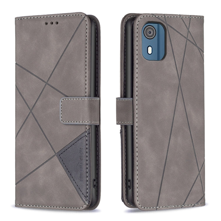 Custodia per telefono in pelle con struttura a rombo con fibbia magnetica, For Nokia G310, For Nokia G42, For Nokia C110, For Nokia C02