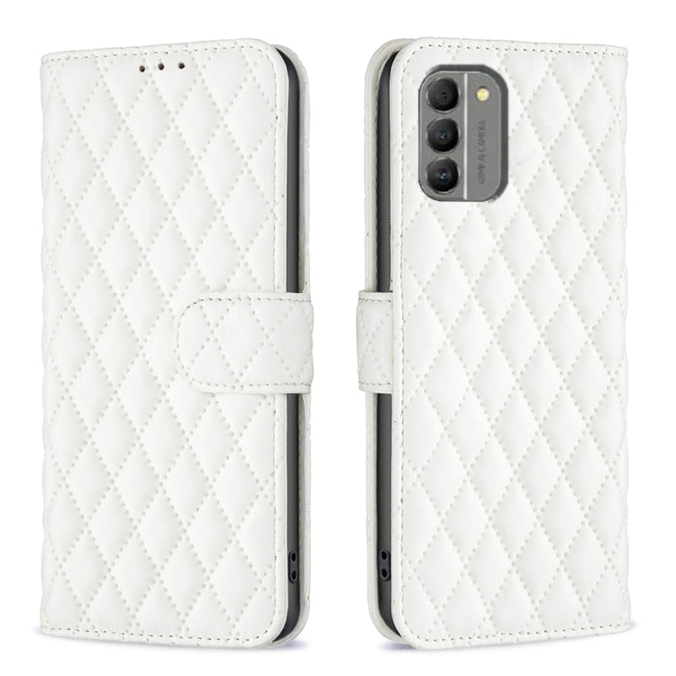 Custodia per cellulare in pelle con flip a portafoglio Diamond Lattice, For Nokia G310, For Nokia G42, For Nokia C110