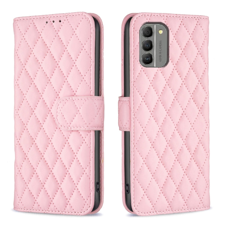 Custodia per cellulare in pelle con flip a portafoglio Diamond Lattice, For Nokia G310, For Nokia G42, For Nokia C110