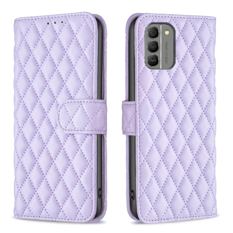 Custodia per cellulare in pelle con flip a portafoglio Diamond Lattice, For Nokia G310, For Nokia G42, For Nokia C110