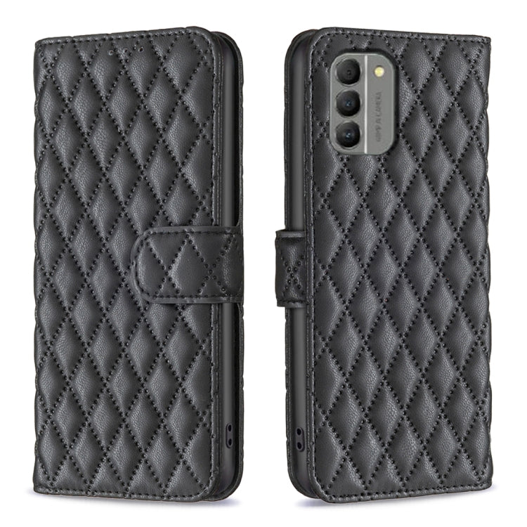 Custodia per cellulare in pelle con flip a portafoglio Diamond Lattice, For Nokia G310, For Nokia G42, For Nokia C110