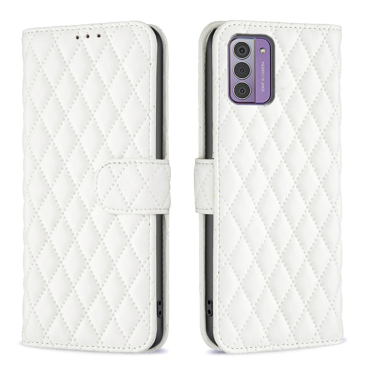 Custodia per cellulare in pelle con flip a portafoglio Diamond Lattice, For Nokia G310, For Nokia G42, For Nokia C110