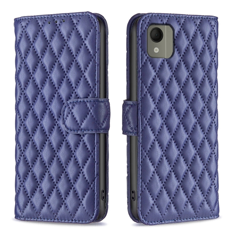 Custodia per cellulare in pelle con flip a portafoglio Diamond Lattice, For Nokia G310, For Nokia G42, For Nokia C110