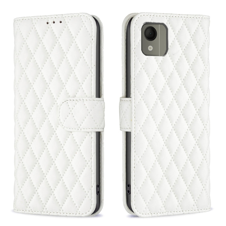 Custodia per cellulare in pelle con flip a portafoglio Diamond Lattice, For Nokia G310, For Nokia G42, For Nokia C110