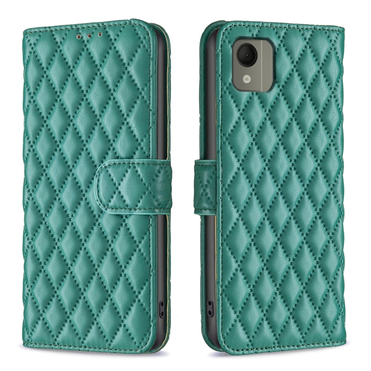 Custodia per cellulare in pelle con flip a portafoglio Diamond Lattice, For Nokia G310, For Nokia G42, For Nokia C110