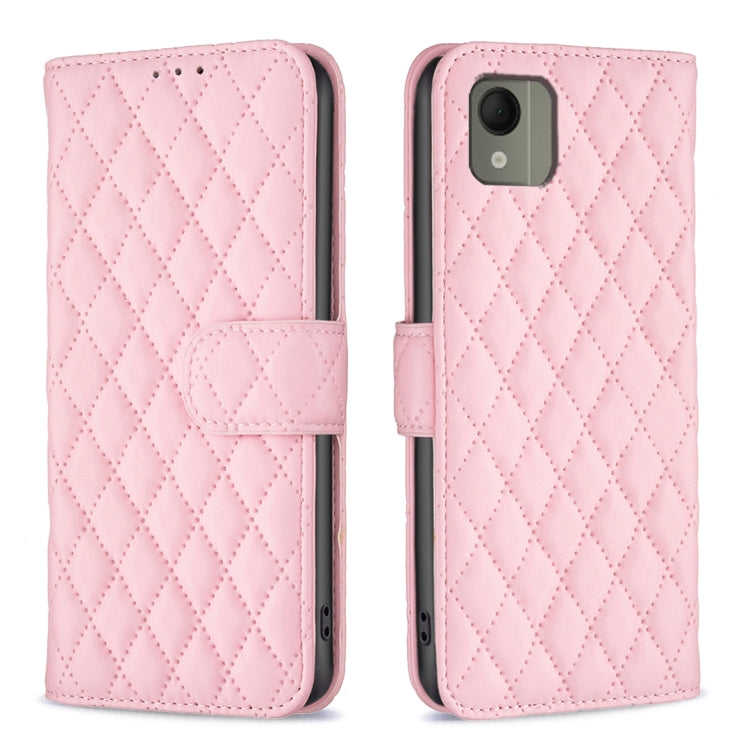 Custodia per cellulare in pelle con flip a portafoglio Diamond Lattice, For Nokia G310, For Nokia G42, For Nokia C110
