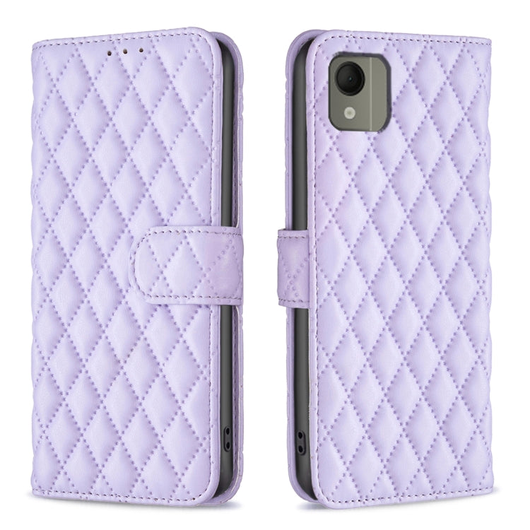 Custodia per cellulare in pelle con flip a portafoglio Diamond Lattice, For Nokia G310, For Nokia G42, For Nokia C110