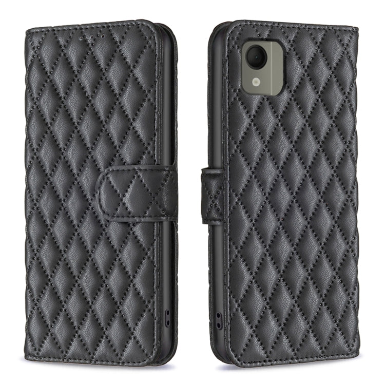 Custodia per cellulare in pelle con flip a portafoglio Diamond Lattice, For Nokia G310, For Nokia G42, For Nokia C110