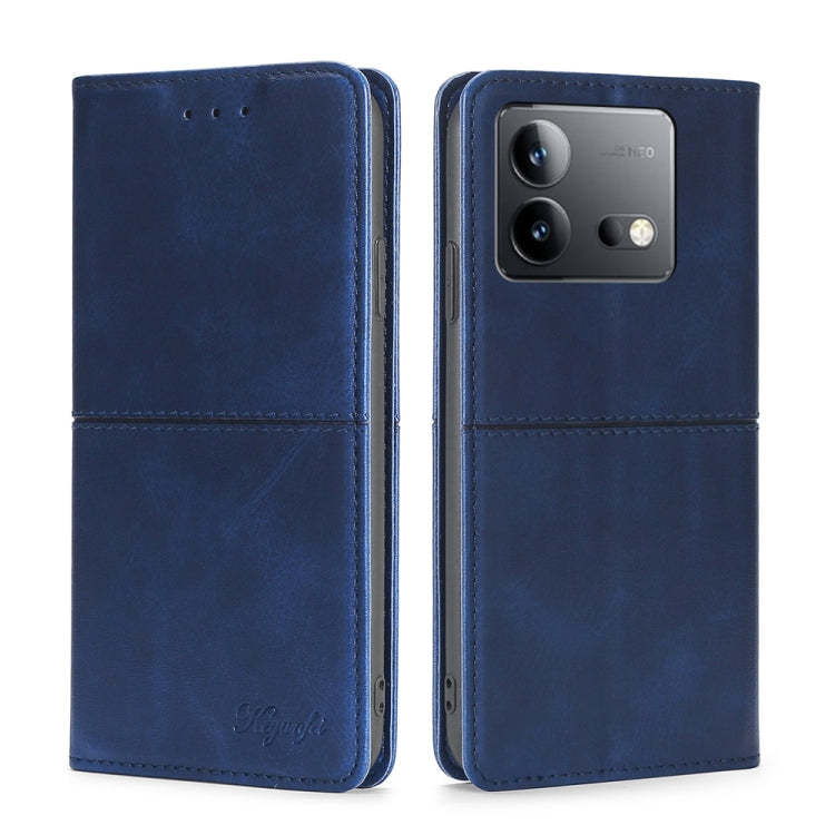 Custodia per telefono in pelle magnetica con trama di mucca, For vivo S17 5G / S17 Pro 5G, For vivo iQOO Neo 8 / 8 Pro 5G, For vivo Y78 5G
