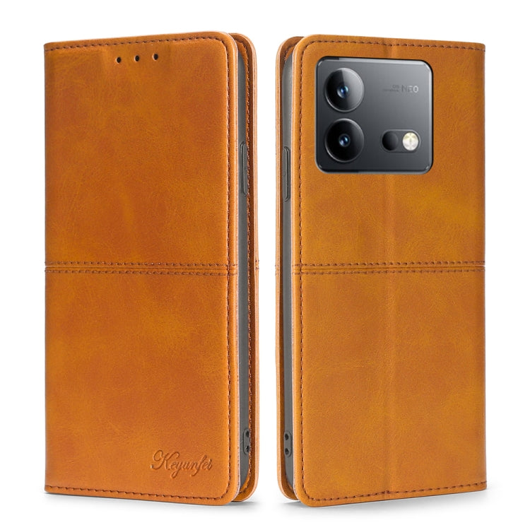 Custodia per telefono in pelle magnetica con trama di mucca, For vivo S17 5G / S17 Pro 5G, For vivo iQOO Neo 8 / 8 Pro 5G, For vivo Y78 5G