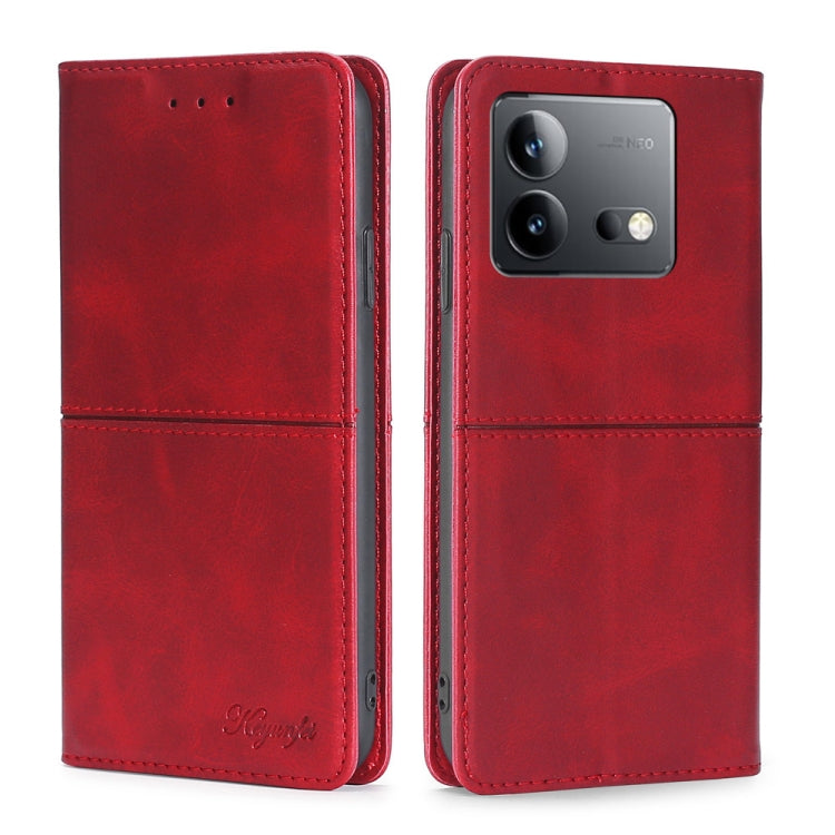 Custodia per telefono in pelle magnetica con trama di mucca, For vivo S17 5G / S17 Pro 5G, For vivo iQOO Neo 8 / 8 Pro 5G, For vivo Y78 5G