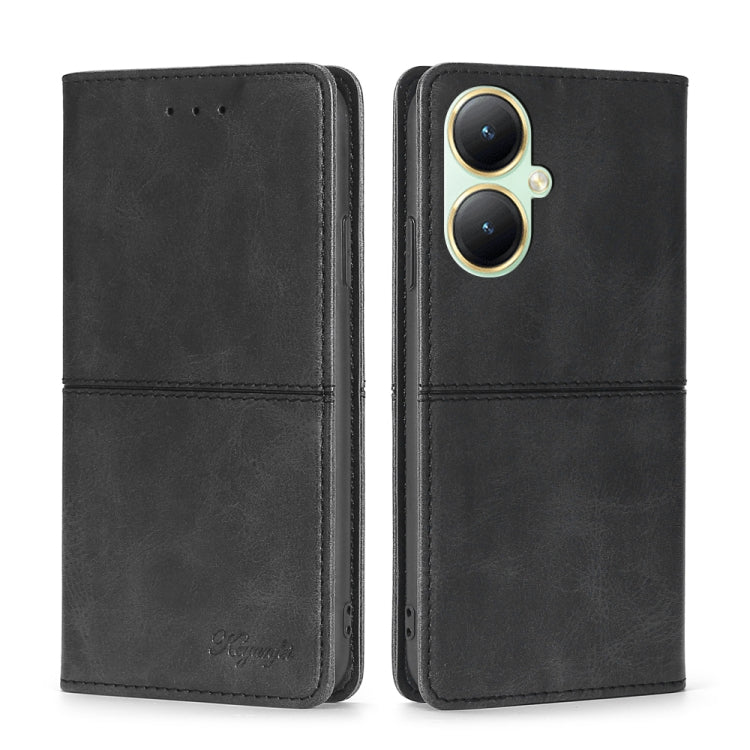 Custodia per telefono in pelle magnetica con trama di mucca, For vivo iQOO Z9 Turbo, For vivo Y03 4G, For vivo Y100 5G IDN, For vivo Y35+ 5G