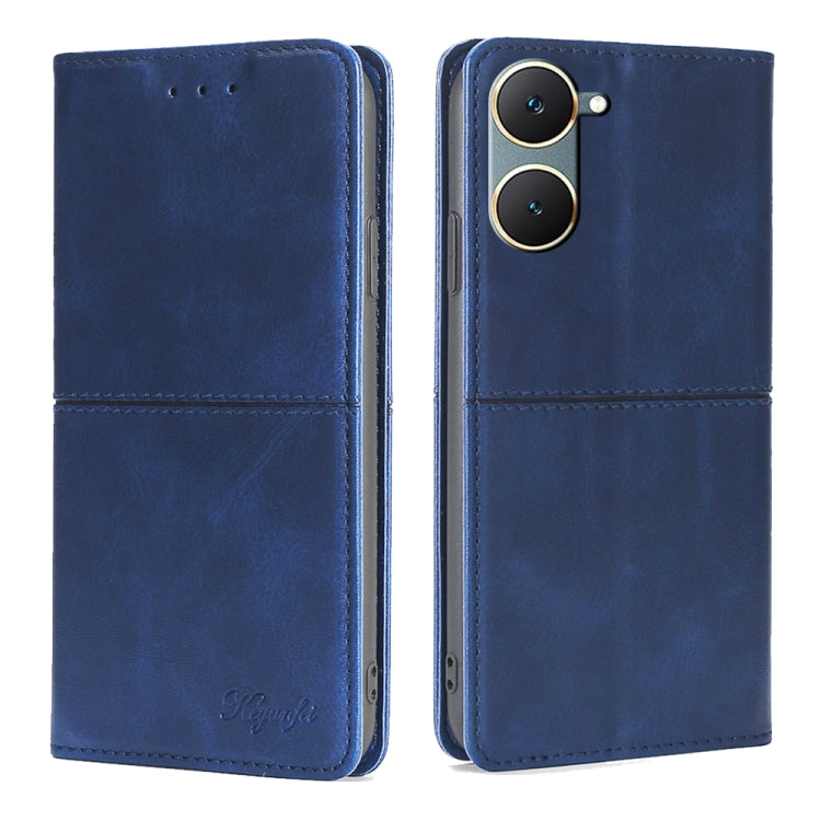 Custodia per telefono in pelle magnetica con trama di mucca, For vivo iQOO Z9 Turbo, For vivo Y03 4G, For vivo Y100 5G IDN, For vivo Y35+ 5G