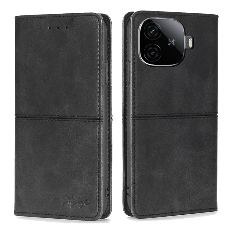 Custodia per telefono in pelle magnetica con trama di mucca, For vivo iQOO Z9 Turbo, For vivo Y03 4G, For vivo Y100 5G IDN, For vivo Y35+ 5G