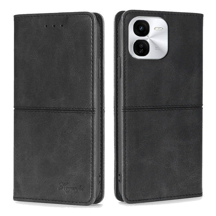 Custodia per telefono in pelle magnetica con trama di mucca, For vivo X100s, For vivo Y38 5G / T3x Global, For vivo V30e 5G Global, For vivo iQOO Z9x 5G