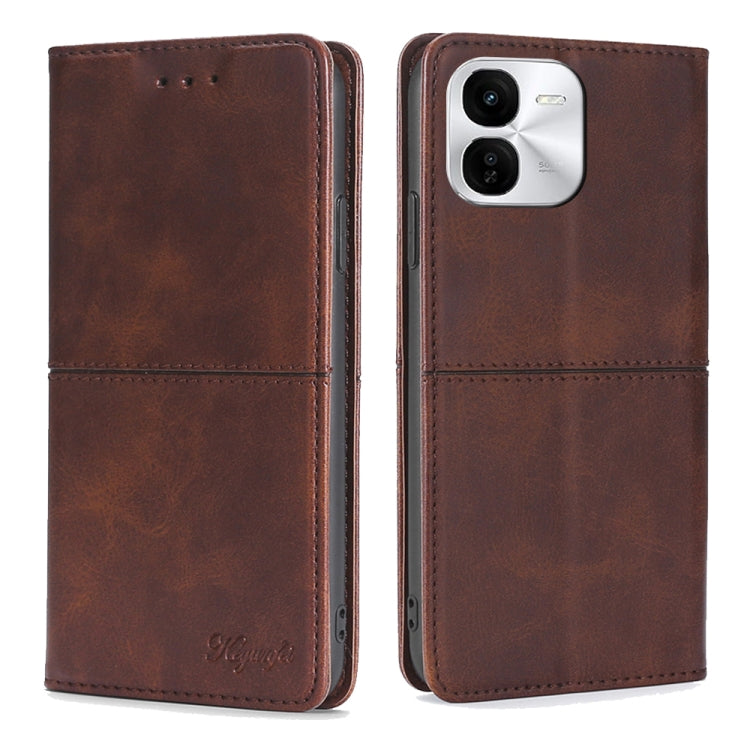 Custodia per telefono in pelle magnetica con trama di mucca, For vivo X100s, For vivo Y38 5G / T3x Global, For vivo V30e 5G Global, For vivo iQOO Z9x 5G