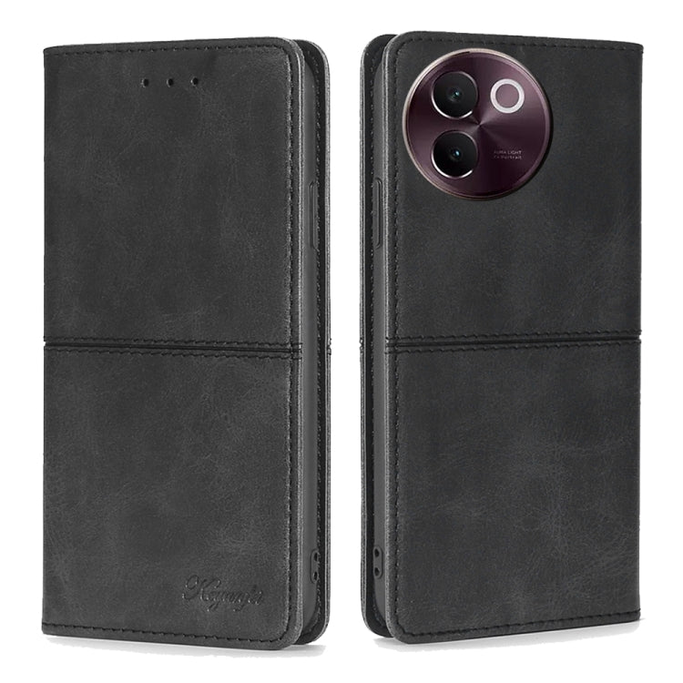 Custodia per telefono in pelle magnetica con trama di mucca, For vivo X100s, For vivo Y38 5G / T3x Global, For vivo V30e 5G Global, For vivo iQOO Z9x 5G