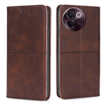 Custodia per telefono in pelle magnetica con trama di mucca, For vivo X100s, For vivo Y38 5G / T3x Global, For vivo V30e 5G Global, For vivo iQOO Z9x 5G