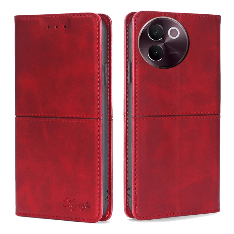 Custodia per telefono in pelle magnetica con trama di mucca, For vivo X100s, For vivo Y38 5G / T3x Global, For vivo V30e 5G Global, For vivo iQOO Z9x 5G