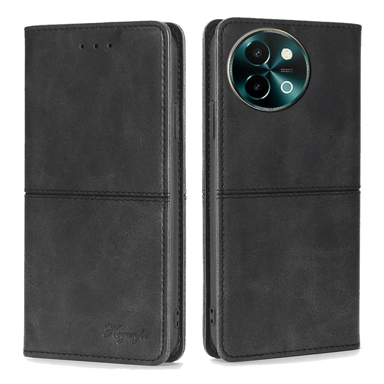 Custodia per telefono in pelle magnetica con trama di mucca, For vivo X100s, For vivo Y38 5G / T3x Global, For vivo V30e 5G Global, For vivo iQOO Z9x 5G