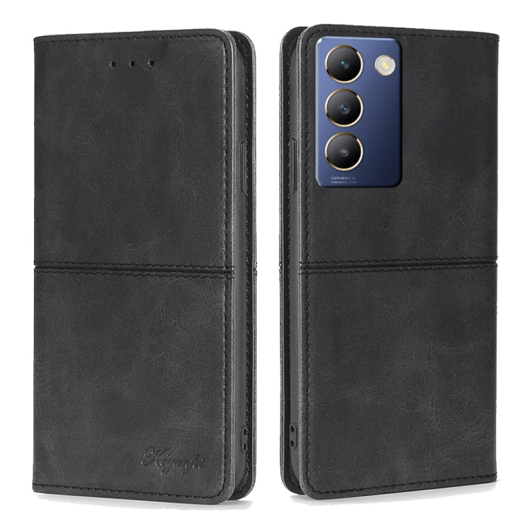 Custodia per telefono in pelle magnetica con trama di mucca, For vivo iQOO Z9 Turbo, For vivo Y03 4G, For vivo Y100 5G IDN, For vivo Y35+ 5G