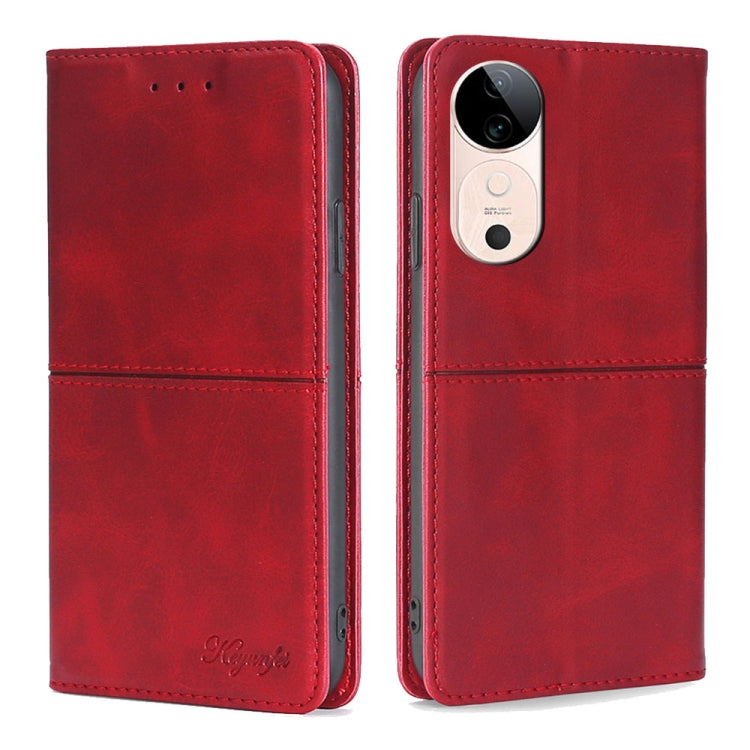 Custodia per telefono in pelle magnetica con trama di mucca, For vivo Y300 Pro 5G, For vivo S19 Pro, For vivo S19, For vivo Y28 4G