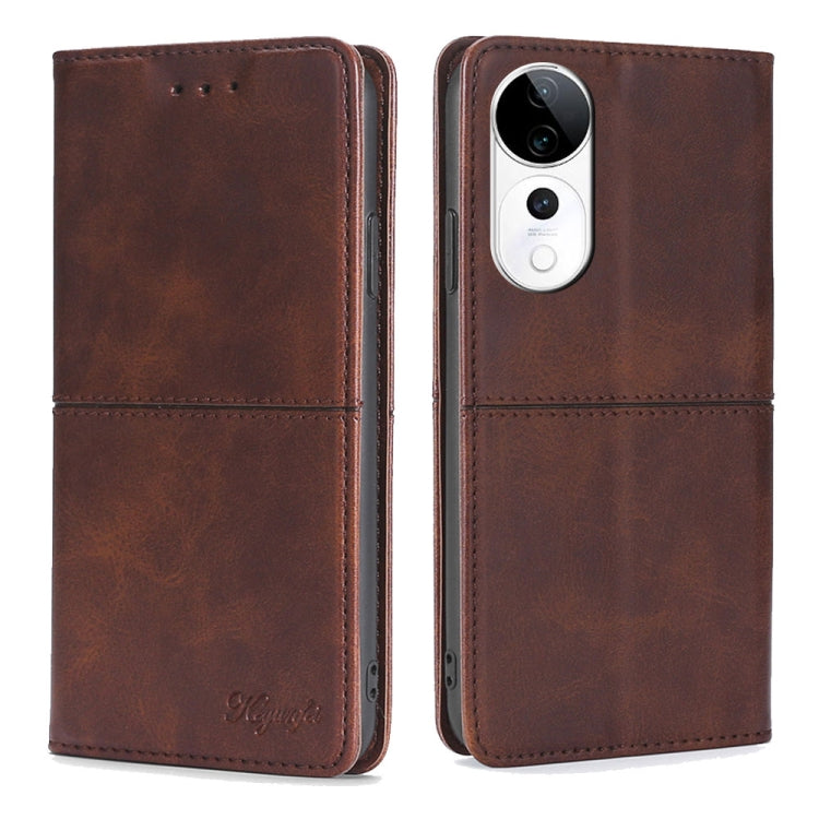 Custodia per telefono in pelle magnetica con trama di mucca, For vivo Y300 Pro 5G, For vivo S19 Pro, For vivo S19, For vivo Y28 4G