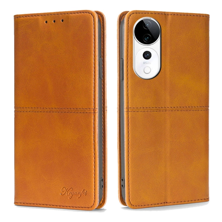Custodia per telefono in pelle magnetica con trama di mucca, For vivo Y300 Pro 5G, For vivo S19 Pro, For vivo S19, For vivo Y28 4G