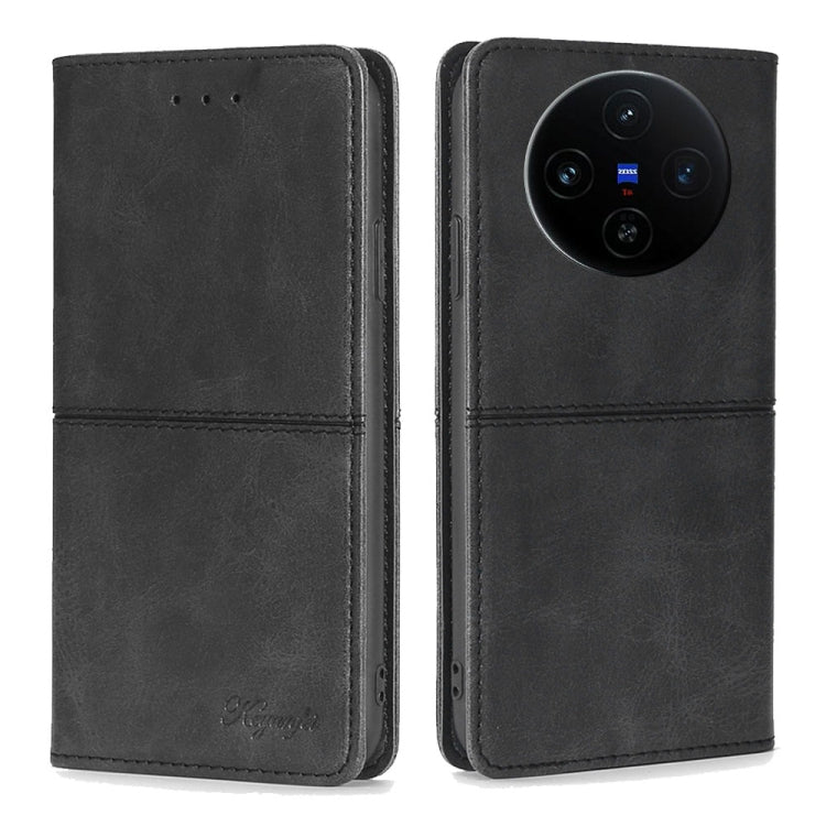 Custodia per telefono in pelle magnetica con trama di mucca, For vivo X100s, For vivo Y38 5G / T3x Global, For vivo V30e 5G Global, For vivo iQOO Z9x 5G