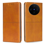 Custodia per telefono in pelle magnetica con trama di mucca, For vivo X100s, For vivo Y38 5G / T3x Global, For vivo V30e 5G Global, For vivo iQOO Z9x 5G