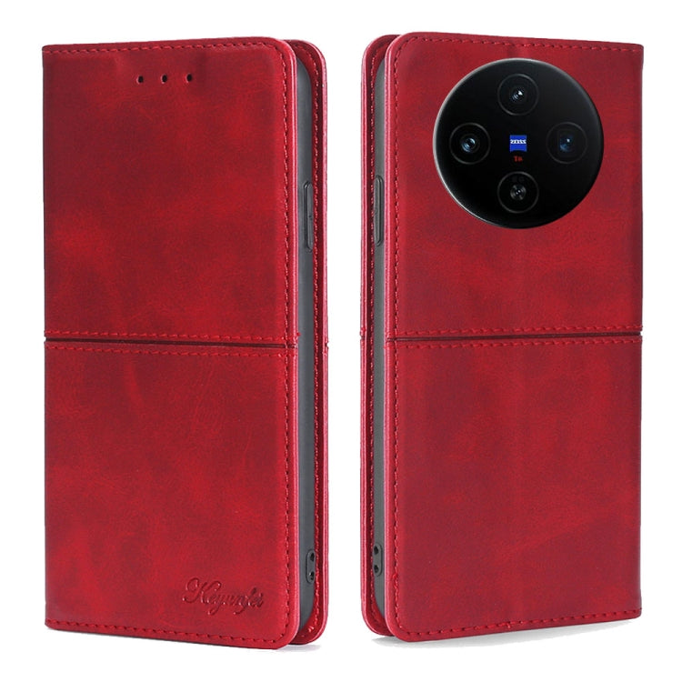 Custodia per telefono in pelle magnetica con trama di mucca, For vivo X100s, For vivo Y38 5G / T3x Global, For vivo V30e 5G Global, For vivo iQOO Z9x 5G