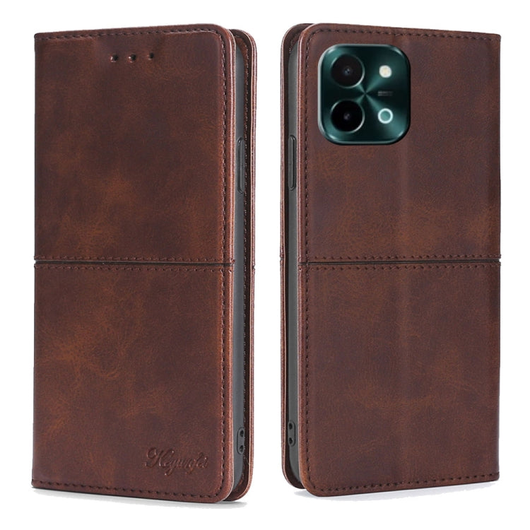 Custodia per telefono in pelle magnetica con trama di mucca, For vivo Y300 Pro 5G, For vivo S19 Pro, For vivo S19, For vivo Y28 4G