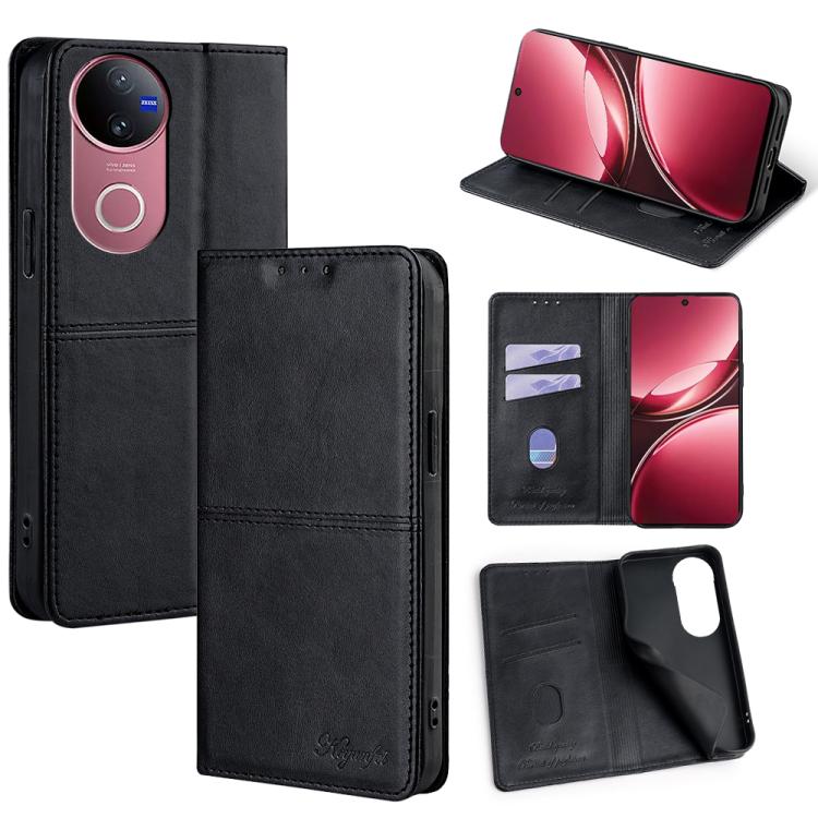 Custodia per telefono in pelle magnetica con trama di mucca, For vivo V50 Lite 5G, For vivo Y29s 5G / Y04 4G, For vivo Y29 4G Global, For vivo V50 5G