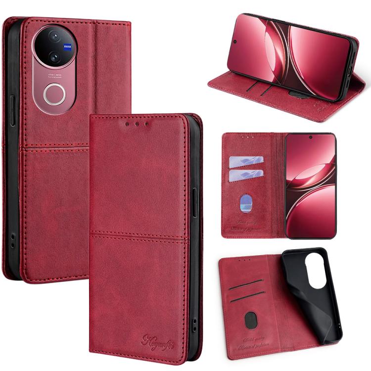 Custodia per telefono in pelle magnetica con trama di mucca, For vivo V50 Lite 5G, For vivo Y29s 5G / Y04 4G, For vivo Y29 4G Global, For vivo V50 5G