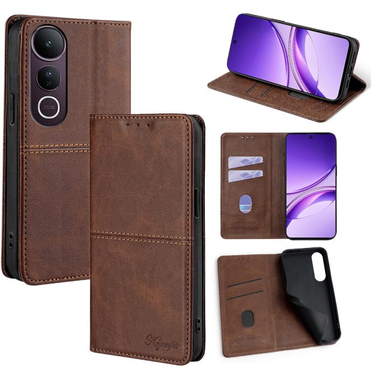Custodia per telefono in pelle magnetica con trama di mucca, For vivo V50 Lite 5G, For vivo Y29s 5G / Y04 4G, For vivo Y29 4G Global, For vivo V50 5G