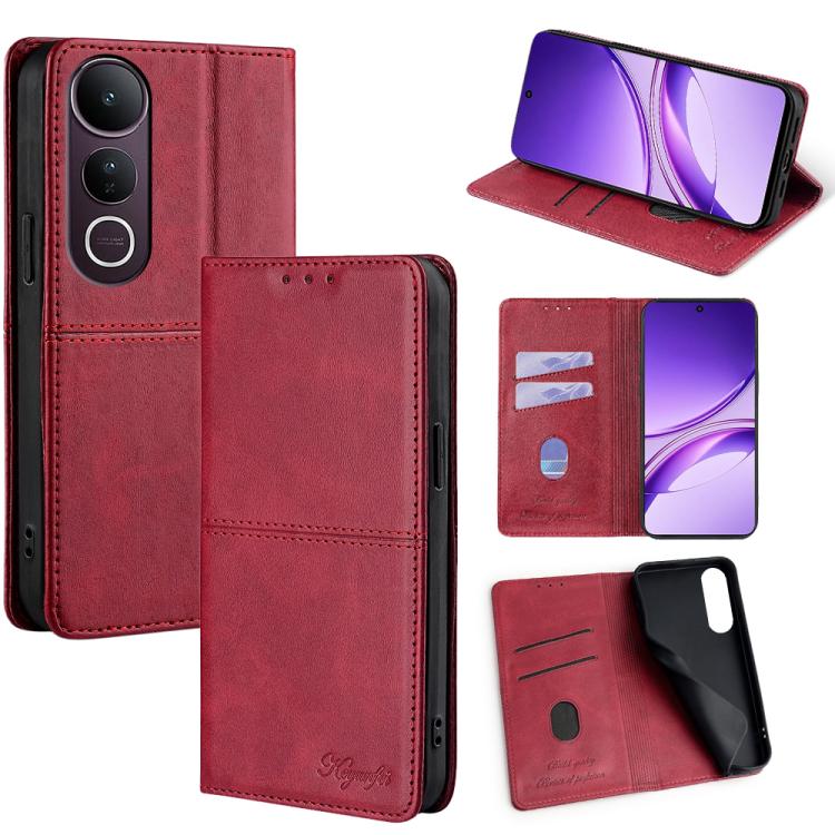 Custodia per telefono in pelle magnetica con trama di mucca, For vivo V50 Lite 5G, For vivo Y29s 5G / Y04 4G, For vivo Y29 4G Global, For vivo V50 5G