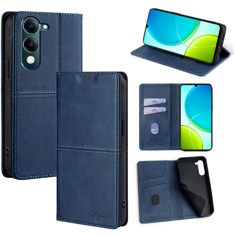Custodia per telefono in pelle magnetica con trama di mucca, For vivo V50 Lite 5G, For vivo Y29s 5G / Y04 4G, For vivo Y29 4G Global, For vivo V50 5G